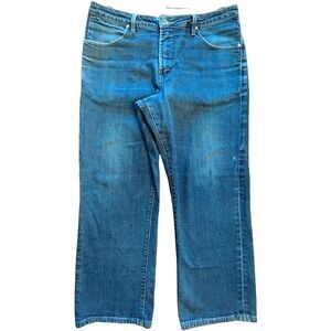 WORN Brand Men's Loose Fit, Medium Wash Blue Jeans, Size 40x32 Tag, Actual 40x29